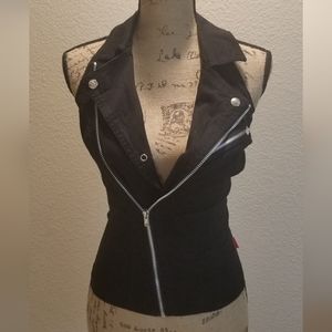 TRIPP NYC Black Halter Moto Vest